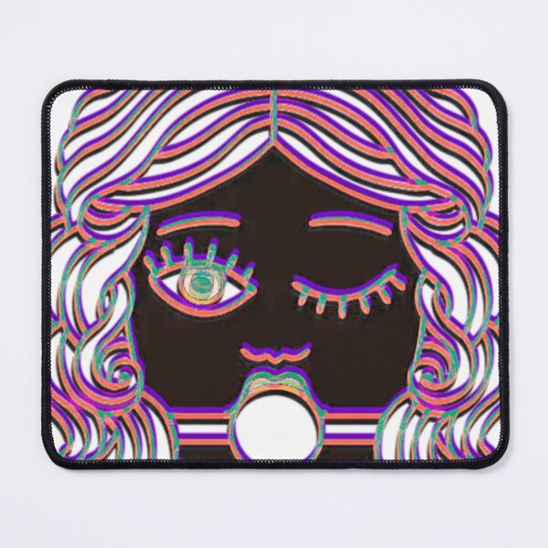 Item preview, Retro Glitch Girl – Neon Gagged Portrait designed and sold by BoneandBloomCo.