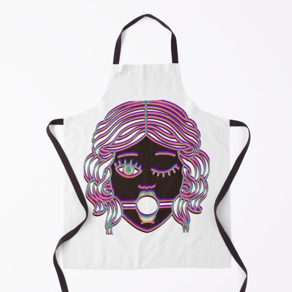 Item preview, Retro Glitch Girl – Neon Gagged Portrait designed and sold by BoneandBloomCo.