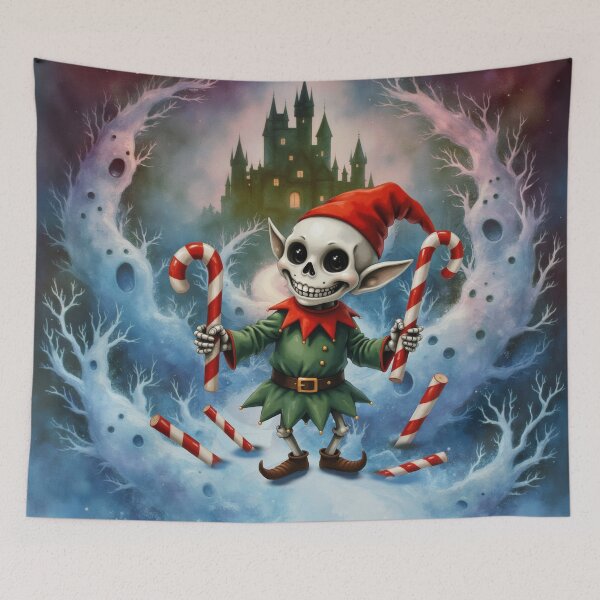 Item preview, Skeleton Christmas Elf – Creepy Cute Dark Holiday Humor.  designed and sold by nicky2342.
