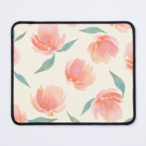 Item preview, Loose Watercolor Floral Pattern – Blush, Salmon & Muted Teal on Soft Ivory Background designed and sold by skysshobu.
