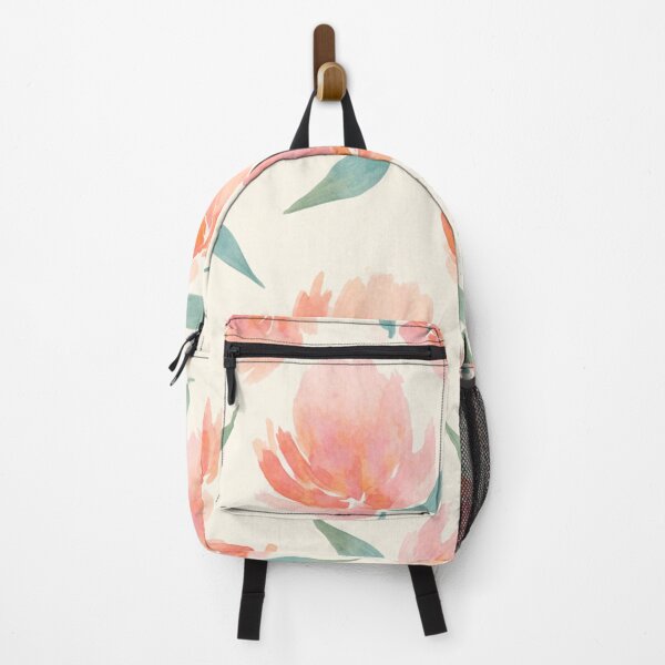 Item preview, Loose Watercolor Floral Pattern – Blush, Salmon & Muted Teal on Soft Ivory Background designed and sold by skysshobu.