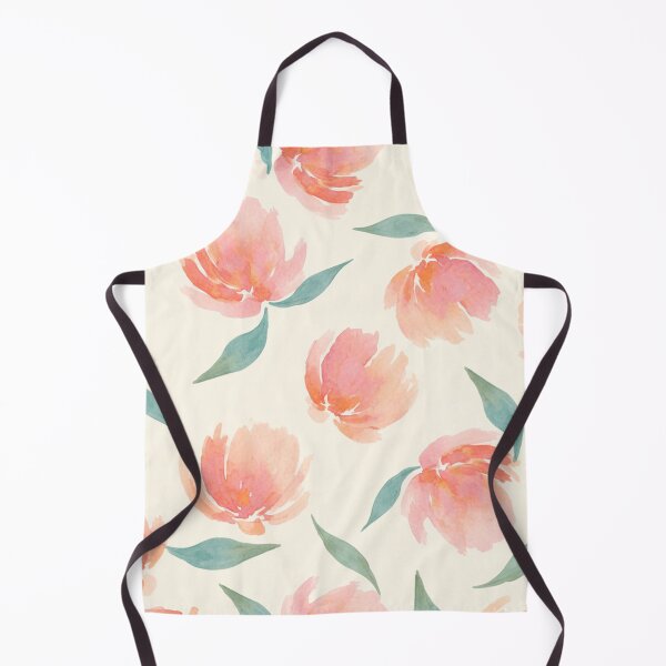 Item preview, Loose Watercolor Floral Pattern – Blush, Salmon & Muted Teal on Soft Ivory Background designed and sold by skysshobu.