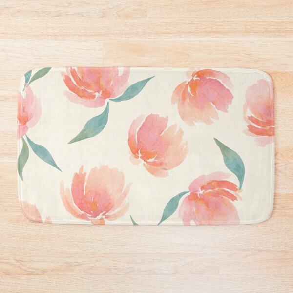Item preview, Loose Watercolor Floral Pattern – Blush, Salmon & Muted Teal on Soft Ivory Background designed and sold by skysshobu.