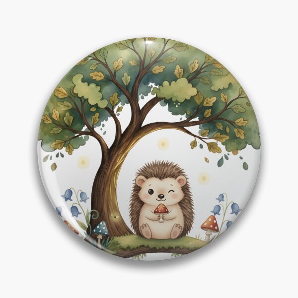 Artikelvorschau, Zwinkernder Igel mit einem Pilz-Aquarell. entworfen und verkauft von NewYorkColours.