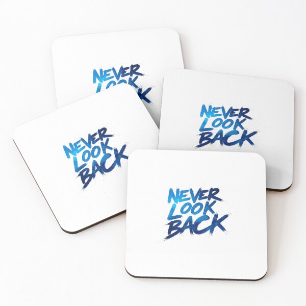 Item preview, Never Look Back” Motivational Grunge Typography — Electric Blue Brush Paint Design designed and sold by PixelVibe782.
