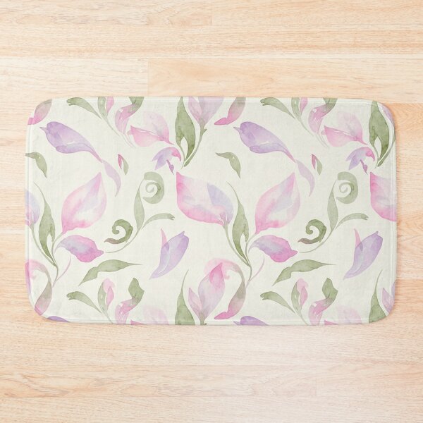 Item preview, Whimsical Watercolor Botanical Pattern – Pastel Pink, Lavender & Olive Green Design designed and sold by skysshobu.