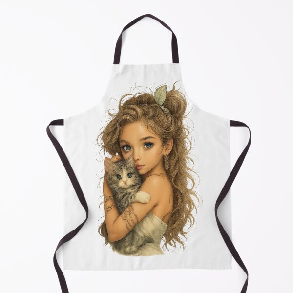 Item preview, Hyperrealistic portrait of a blonde woman with blue eyes and a tabby kitten designed and sold by CHRIST5000.