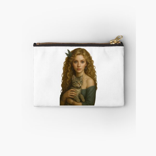 Item preview, Hyperrealistic portrait of a blonde woman with blue eyes and a tabby kitten designed and sold by CHRIST5000.