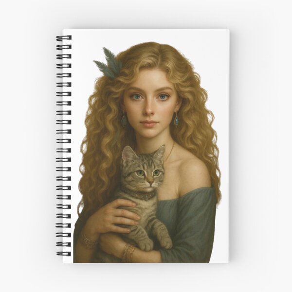 Item preview, Hyperrealistic portrait of a blonde woman with blue eyes and a tabby kitten designed and sold by CHRIST5000.