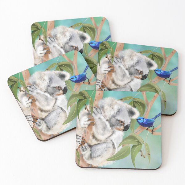 Item preview, Koala and blue fairy wren designed and sold by JuliaKHarwood.
