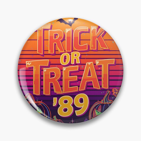 Item preview, Trick or Treat ‘89” Sticker – Retro 80s Halloween Design with Neon Pumpkins | Perfect for Laptops, Journals & Water Bottles | Nostalgic Halloween Gift designed and sold by SassyArtist9006.