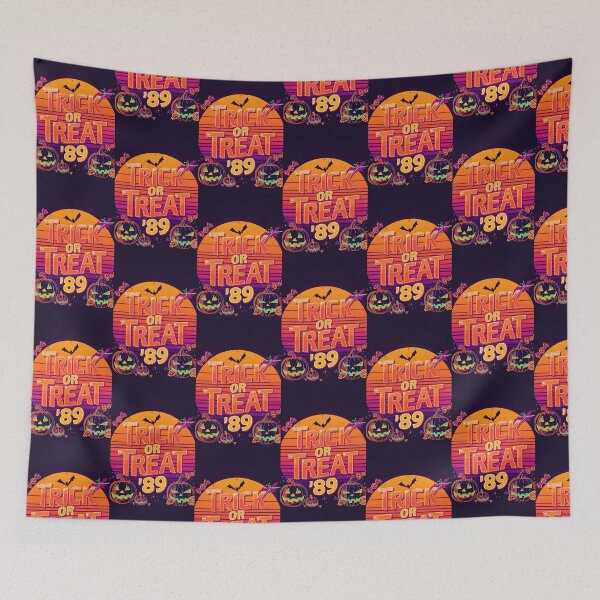 Item preview, Trick or Treat ‘89” Sticker – Retro 80s Halloween Design with Neon Pumpkins | Perfect for Laptops, Journals & Water Bottles | Nostalgic Halloween Gift designed and sold by SassyArtist9006.