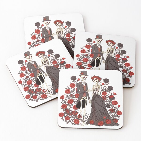 Item preview, Skeleton Couple of Roses designed and sold by LoveMatchShop.