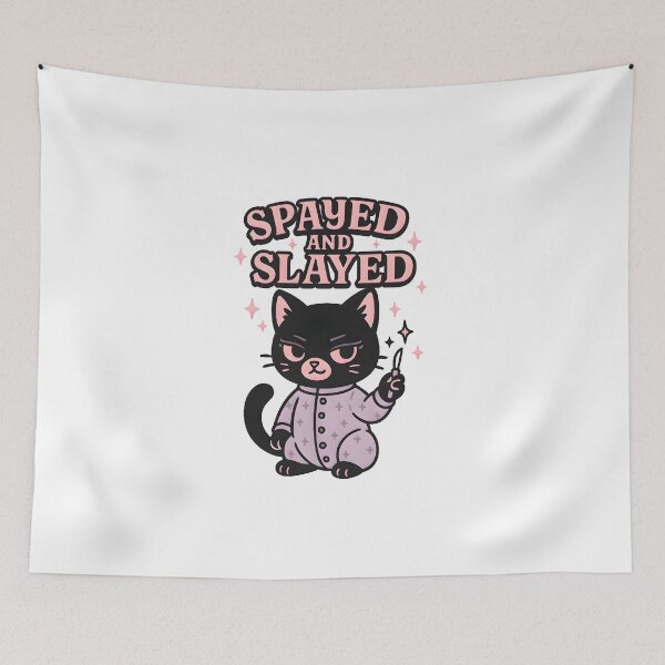Item preview, Spayed and Slayed – Funny Dark Humor Vet Cat Design designed and sold by Bettybee00.