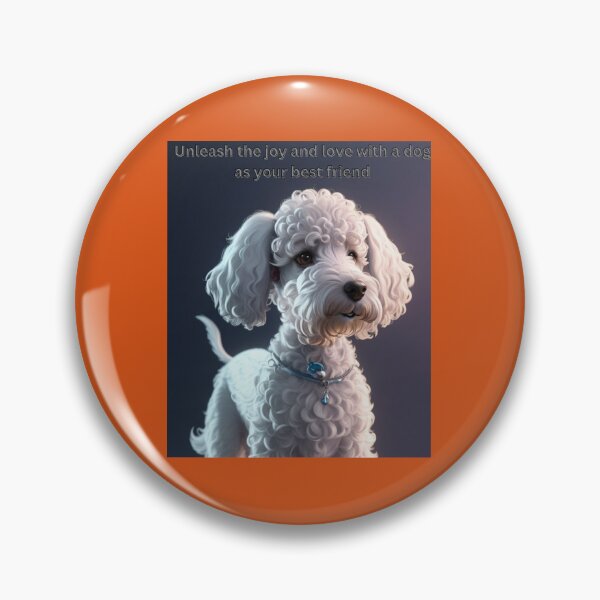 Item preview, Adorable White Curly-Haired Dog Wearing a Charm Collar designed and sold by KJ-Books.