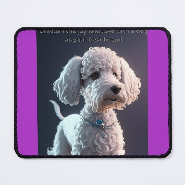 Item preview, Adorable White Curly-Haired Dog Wearing a Charm Collar designed and sold by KJ-Books.