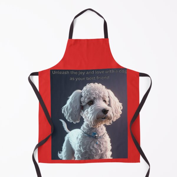 Item preview, Adorable White Curly-Haired Dog Wearing a Charm Collar designed and sold by KJ-Books.
