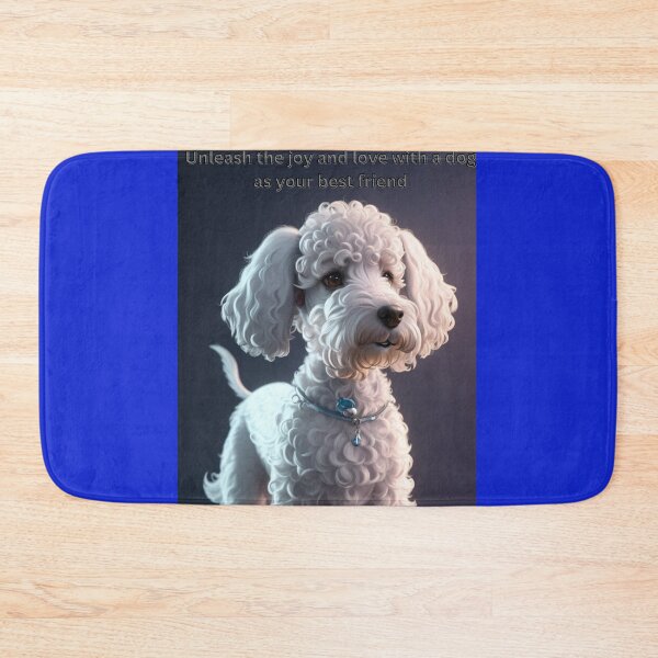 Item preview, Adorable White Curly-Haired Dog Wearing a Charm Collar designed and sold by KJ-Books.