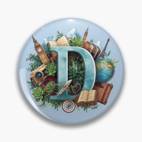 Item preview, Adventure Awaits – Vintage Travel Letter D Monogram | Wanderlust Globe & Airplane Design for Explorers and Dreamers designed and sold by AmenAlways.