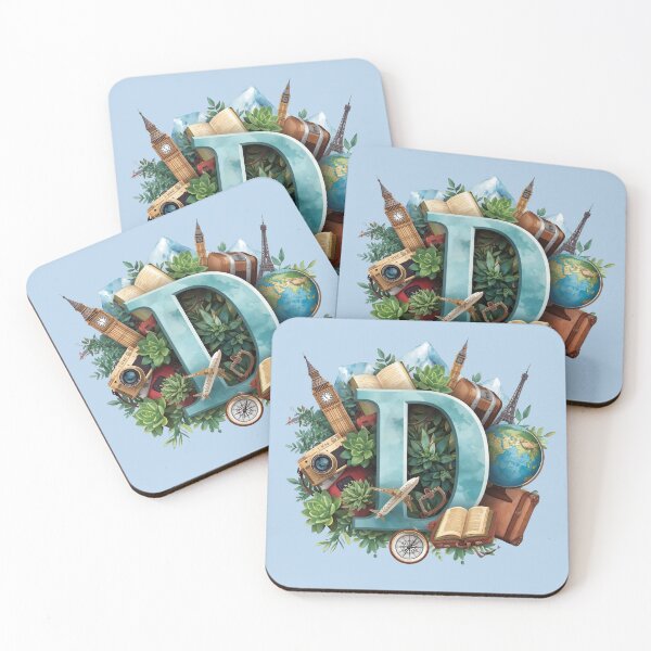 Item preview, Adventure Awaits – Vintage Travel Letter D Monogram | Wanderlust Globe & Airplane Design for Explorers and Dreamers designed and sold by AmenAlways.