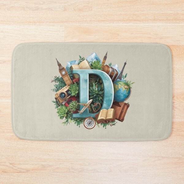 Item preview, Adventure Awaits – Vintage Travel Letter D Monogram | Wanderlust Globe & Airplane Design for Explorers and Dreamers designed and sold by AmenAlways.