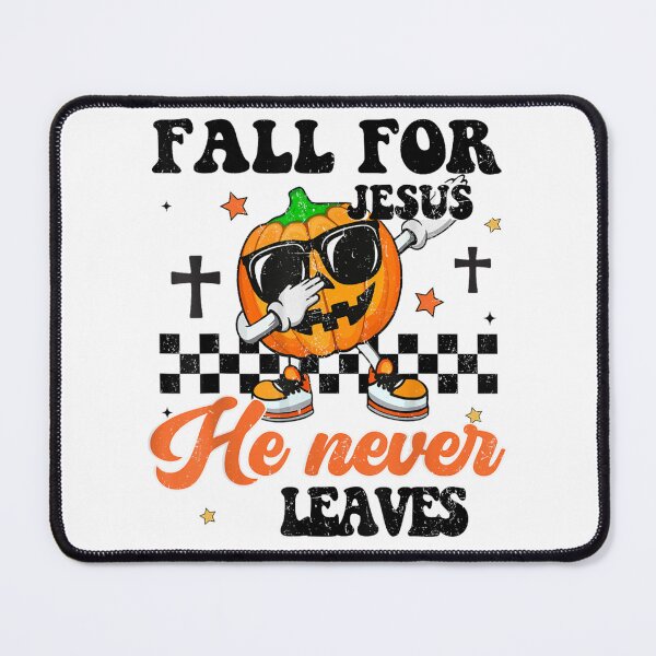 Item preview, Fall For Jesus He Never Leaves Funny Christian Halloween Pumpkin T-Shirt designed and sold by HenikaPonko.
