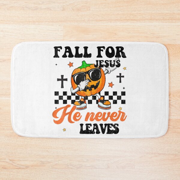 Item preview, Fall For Jesus He Never Leaves Funny Christian Halloween Pumpkin T-Shirt designed and sold by HenikaPonko.