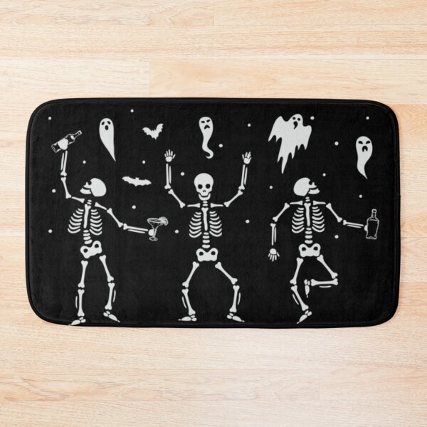 Item preview, Party Skeletons Dancing Halloween Ghost and Bats Pattern Design designed and sold by HenikaPonko.