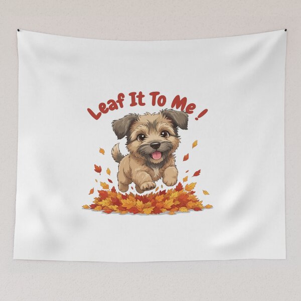 Item preview, Leaf It To Me Briard Dog Running in Fall Leaves Cute Autumn designed and sold by The Real Life Symphony.
