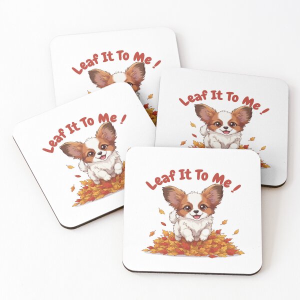 Item preview, Leaf It To Me Papillon Dog Running in Fall Leaves Cute Autumn designed and sold by The Real Life Symphony.