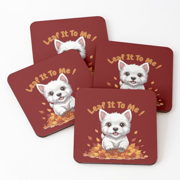 Item preview, Leaf It To Me Westie Dog Running in Fall Leaves Cute Autumn designed and sold by The Real Life Symphony.