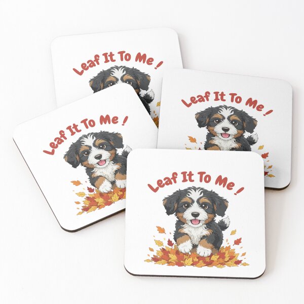 Item preview, Leaf It To Me Bernedoodle Dog Running in Fall Leaves Cute Autumn designed and sold by The Real Life Symphony.