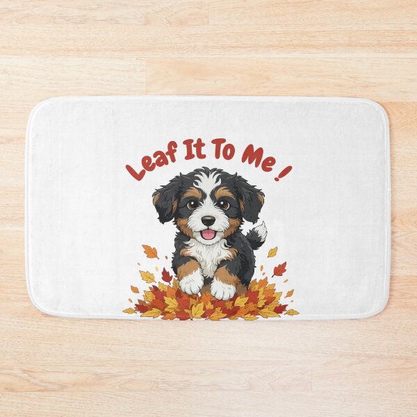 Item preview, Leaf It To Me Bernedoodle Dog Running in Fall Leaves Cute Autumn designed and sold by The Real Life Symphony.