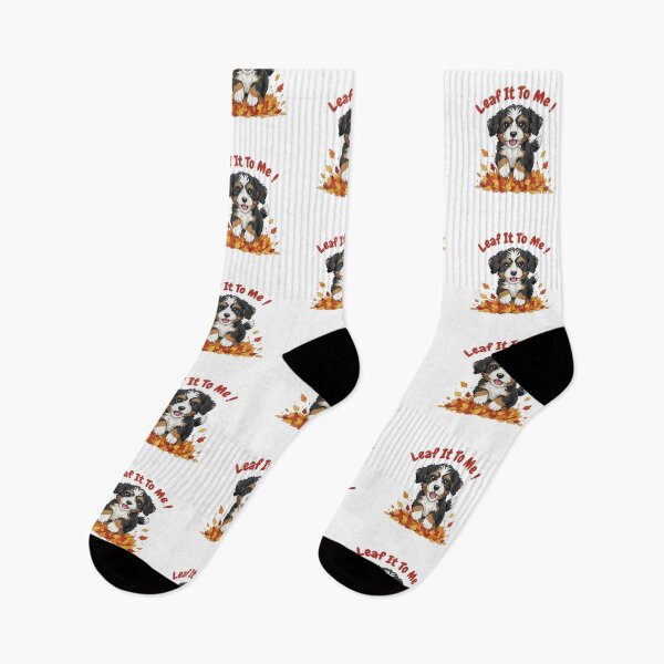 Item preview, Leaf It To Me Bernedoodle Dog Running in Fall Leaves Cute Autumn designed and sold by The Real Life Symphony.