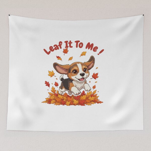 Item preview, Leaf It To Me Beagle Dog Running in Fall Leaves Cute Autumn designed and sold by The Real Life Symphony.