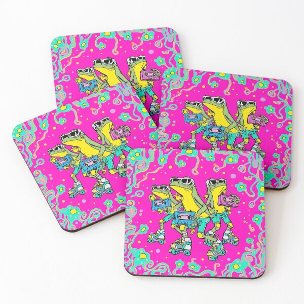 Item preview, Funky 90s Rollerblading Frogs Retro Vibes designed and sold by ChicTrendz.