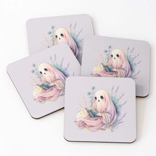 Item preview,  Love books, Read more books, Lavender Ghost book flowers, Ghost with Flowers, Ghost with Books, Pink Ghost designed and sold by KolorellaS.