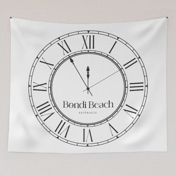 Item preview, Bondi Beach Time Zone – Classic Wall Clock designed and sold by RosieKingArt.