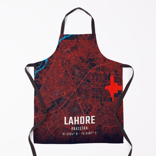 Item preview, Lahore Pakistan Red & Blue Minimalist Map designed and sold by HomeLivingCo.