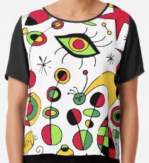 Joan Miro Peces De Colores (Colorful Fish ), T Shirt, Artwork Reproduction Chiffon Top