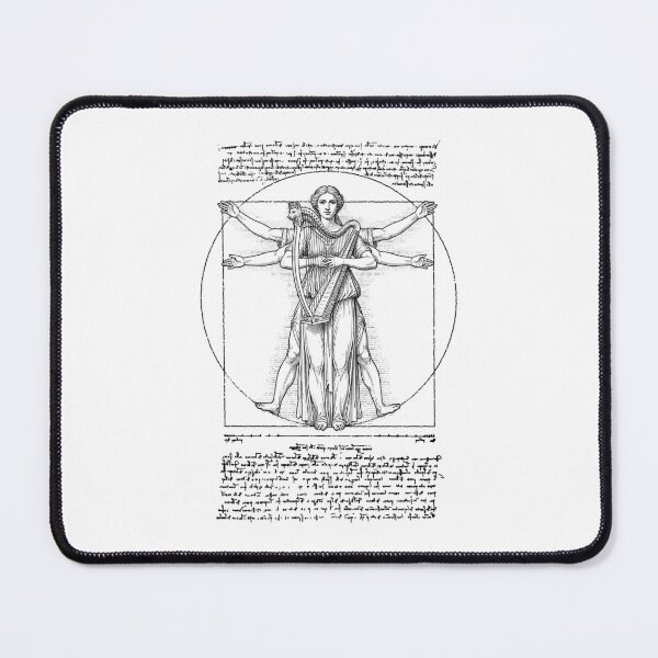 Item preview, Harp Harpist Vitruvian Woman Leonardo Da Vinci Musician designed and sold by GrandeDuc.