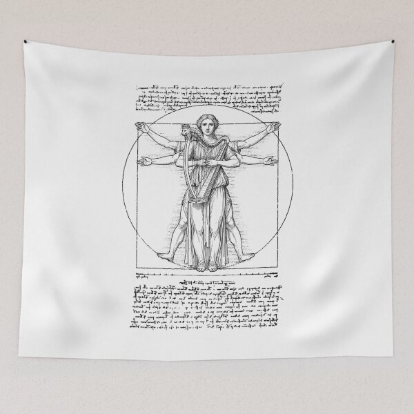 Item preview, Harp Harpist Vitruvian Woman Leonardo Da Vinci Musician designed and sold by GrandeDuc.