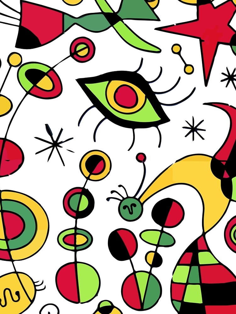 Joan Miro Peces De Colores (Colorful Fish ) Artwork for Posters Tshirts Prints Men Women Kids by clothorama