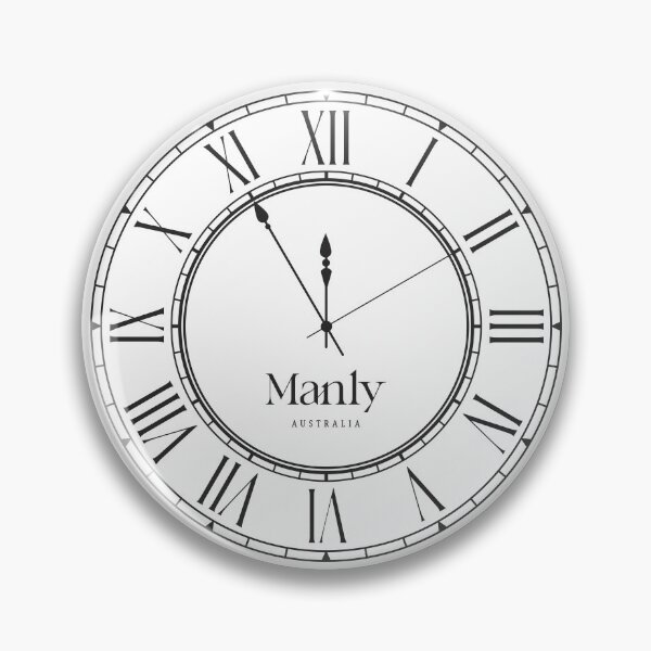 Item preview, Manly Time Zone – Classic Wall Clock designed and sold by RosieKingArt.