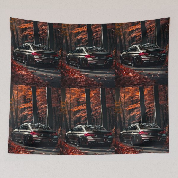 Item preview, Performance Sedan Powers Through Autumn Forest With Aggressive Presence designed and sold by RevUpDesign.