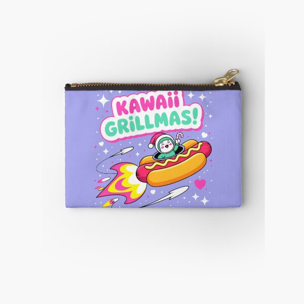 Item preview, Cheerful Kawaii Santa Soaring in Hot Dog Rocket designed and sold by SplashTastic.