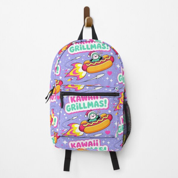 Item preview, Cheerful Kawaii Santa Soaring in Hot Dog Rocket designed and sold by SplashTastic.