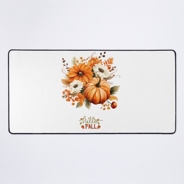 Item preview, Hello Fall – Autumn Pumpkin and Flowers Watercolor Design designed and sold by girl-someone.