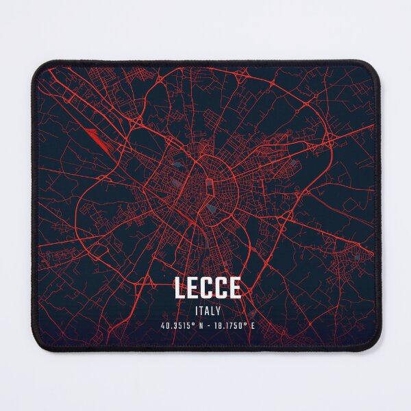 Item preview, Lecce Red & Blue Minimalist Map designed and sold by HomeLivingCo.