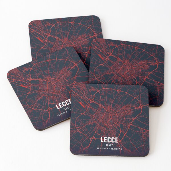 Item preview, Lecce Red & Blue Minimalist Map designed and sold by HomeLivingCo.